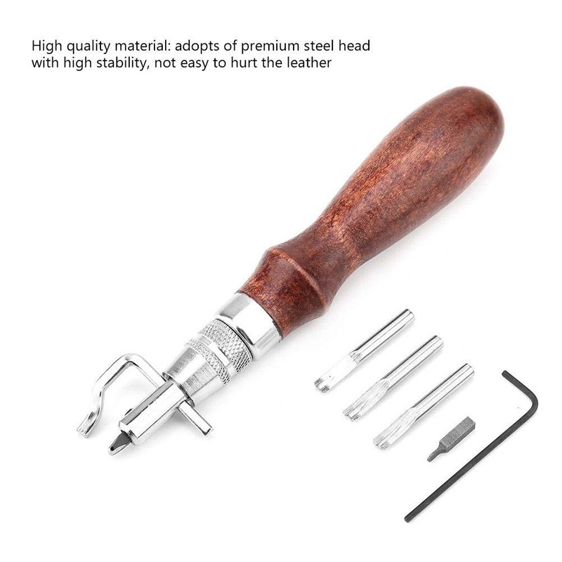 Andraw Leather Groover, Durable Leather Craft Tool, Belt for Leather