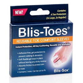 Blis-Toes - Reusable Toe Comfort Sleeves - 2 Large + 2 Regular