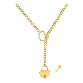Collar Candado Corazon Llave Cadena Sumiso Para Parejas