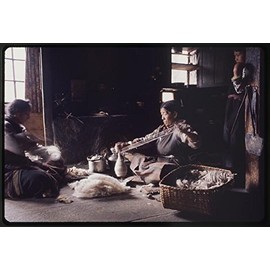 Photo: Woman Spinning,Hand Spindle,Carding Fibers,Lachung,Sikkim,India,Alice Kandell