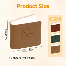 Mini Travel Watercolour Sketchbook, 3 Pcs Pocket Watercolor Book 5x5 cm Travel Watercolor Sketch Pad Set Small Notebooks Pocket Size Sketchbook Portable Journal Sketch Book for Travel Art and Practice