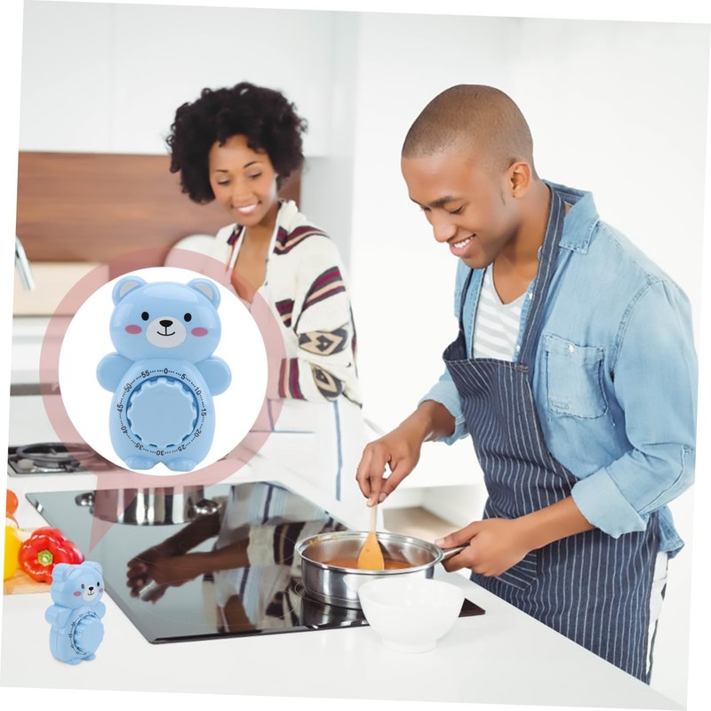 Ciieeo Cartoon Bear Kitchen Timer 60-Minute Baking Reminder Student Study