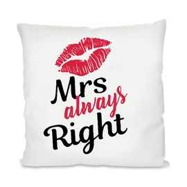 Photo Cushion | Mr. Right , Mrs. always right | Partner | Valentine's Day | Love | Design Cushion | Printed Cushion | Gift | Cotton | Cushion | Cuddly Cushion