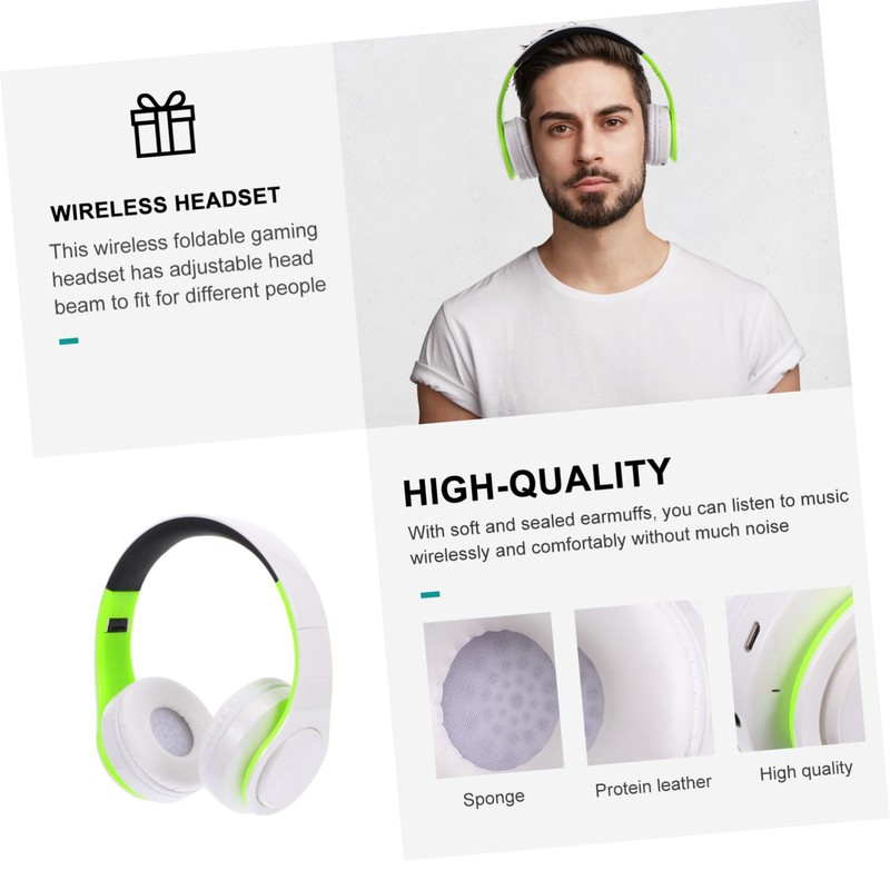SHINEOFI Over Ear Wireless Headset Foldable Design with Aux Noise