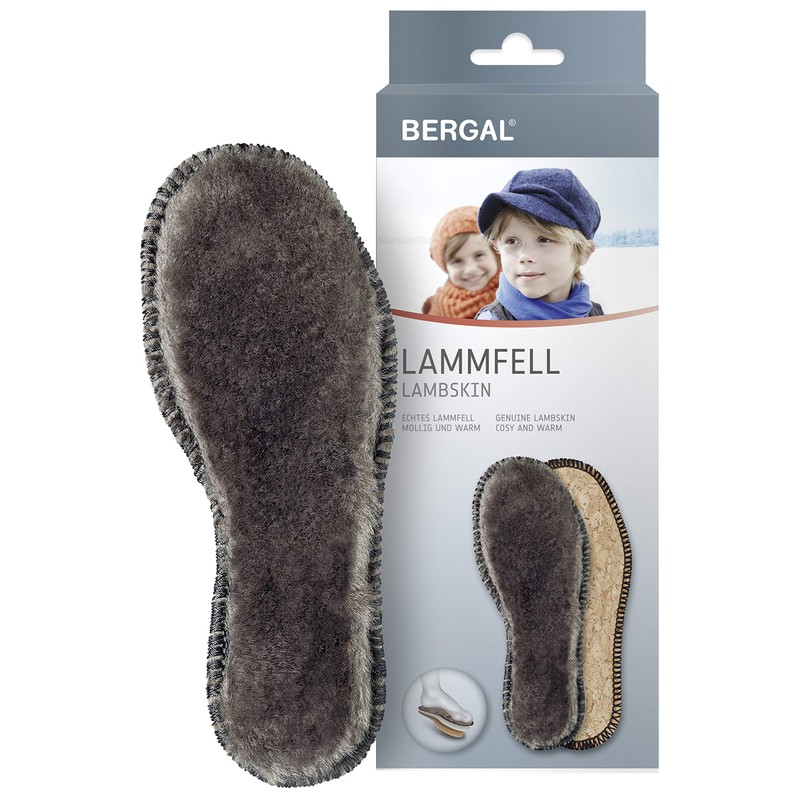 BERGAL Lammfell Kinder Comfort Insole, Brown (Dunkelbraun), 27 EU