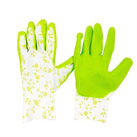 FEIYIDA Gardening Gloves - Breathable Rubber Coated Garden Work Gloves- Outdoor Protective Yard Gloves with Grip Gardening Gifts - Green, Pair