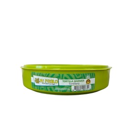 Mi Pueblo Tortilla Warmer - Plastic Tortillero 7.5 inch (Green, Small) – Microwave Safe Tortilla Holder for Corn or Flour Tortillas – BPA-Free, Pack of 1