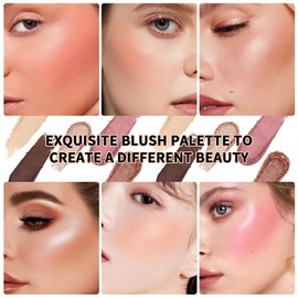 Narsen Radiant Rosé Blush Palette - 6 Shades, Fresh Glow, Silky-Smooth Texture, Beginner-Friendly, No Pigment Residue Featuring, 3 Shimmer Shades and 3 Natural Soft Blush Tones | Eye Make Up Palette
