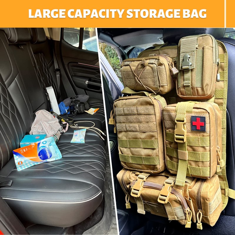 Universal Tactical Seat ​Back Organizer Vehicle Molle Panel Organizer Storage