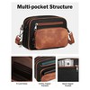 FADEON Crossbody Bags for Women Multi-pocket Leather Crossbody Purses, Designer