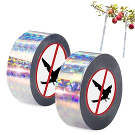 WUSJCOF 2 Rollen Reflektierendes Vogelabwehr Band, Vogelschreck Vogelabwehrband für Garten, Balkon, Hochbeet, Pflanzenschutz, Effektives Abwehrband gegen Vögel (80m x 2.4cm)