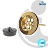 tecuro Universal Drain Valve Gold-Plated 1 1/4 Inch for Washbasins