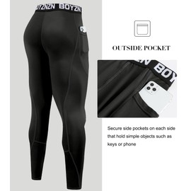 Boyzn Men's Compression Leggings, Long, Functional Base Layer With/Without Pocket for Sports, Running, Cycling, Basketball, Fitness, Pack of 1 or 2