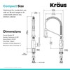 Kraus KPF-1610SFSCH Bolden 18-Inch Commercial Kitchen Faucet with Dual Function