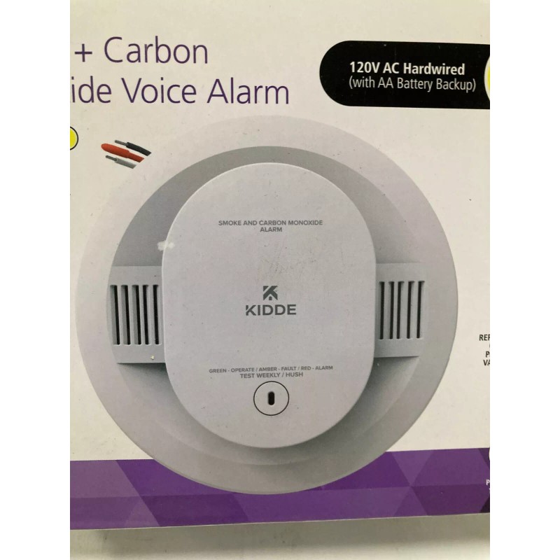 Kidde Smoke Carbon Monoxide Voice Alarm Detector Hardwired 900-CUAR-V