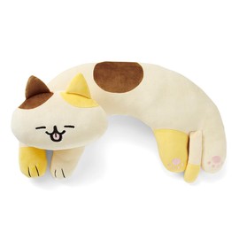 Furvana U-Shaped Cat Plush Pillow, Cute Plushies, 20" - Ultrasoft Cat Stuffed Animal, Birtday Gift (Bicolor)