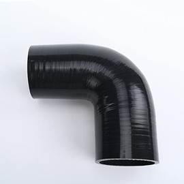 AC PERFORMANCE AC PERFORMANCE ID 2.5" (63mm) 90 Degree Elbow Coupler Universal Automotive Pure Silicone Hose Intercooler/Intake Piping, Leg Length 3.5" (90mm), Black