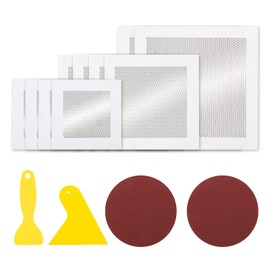 Drywall Repair Patch Kit,Coldairsoap 14 P Self-adhesive Wall Hole Patch Repair Kit Including 2P 8X8”/4P 6X6”/4P 4X4” Drywall Hole Patches,2P Scrapers and 2P Sandpapers for Repairing Small Large Holes