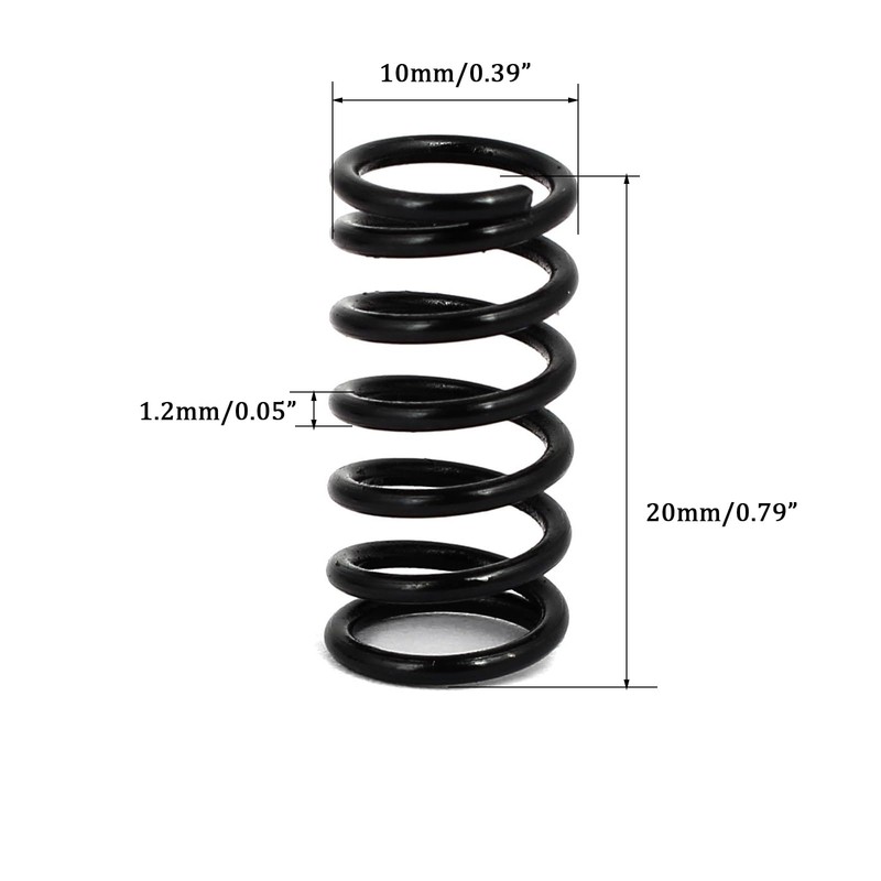 TA-VIGOR 10Pcs Compressed Spring, 10mm Outer Diameter 1.2mm Wire Dia