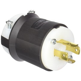 Hubbell HUBHBL2411 HBL2411 Locking Plug, 20 amp, 125/250V, L14-20P, Black and White