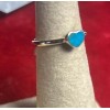 Natural Creations sterling silver stackable ring Size 5 Turquoise Heart