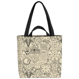VOID Occultism Pentagram Runes Bag 33 x 33 x 14 cm 15 L Shopping Bag Shopper Shopping Bag, multicoloured
