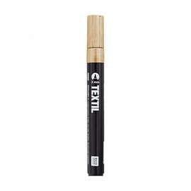 Textile Marker, Choice of Colours, for Light and Dark Fabrics, Perfect for T-Shirts, Shoes, Bags, Jute Bags and Other Fabric Types (Gold)