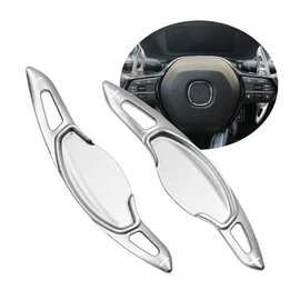ontto Car Steering Wheel Shift Paddle Shifter Extension fit for Honda Civic 2022 RS Sport Touring 2023 CR-V Pilot Acura Integra Aluminum-Alloy Accessories Gear Shift Paddle auto Styling Silver