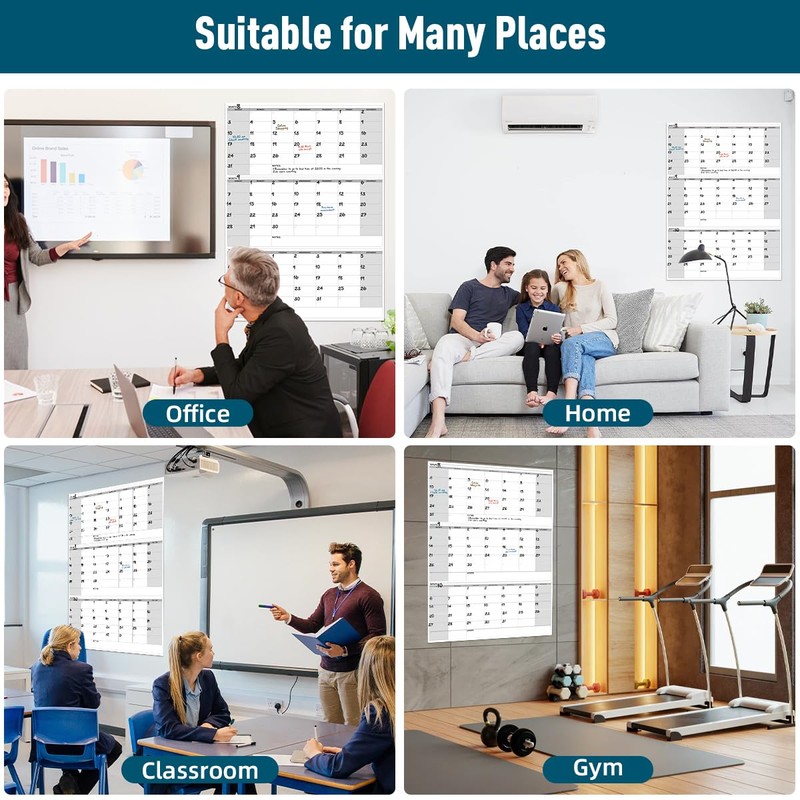 46" x 63" Dry Erase Wall Calendar - Undated 3-Month
