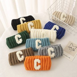 Internet Celebrity Wide Knitted C-Letter Sports Headband for Autumn and Winter Sports C-Letter Headband [Green] 15ea