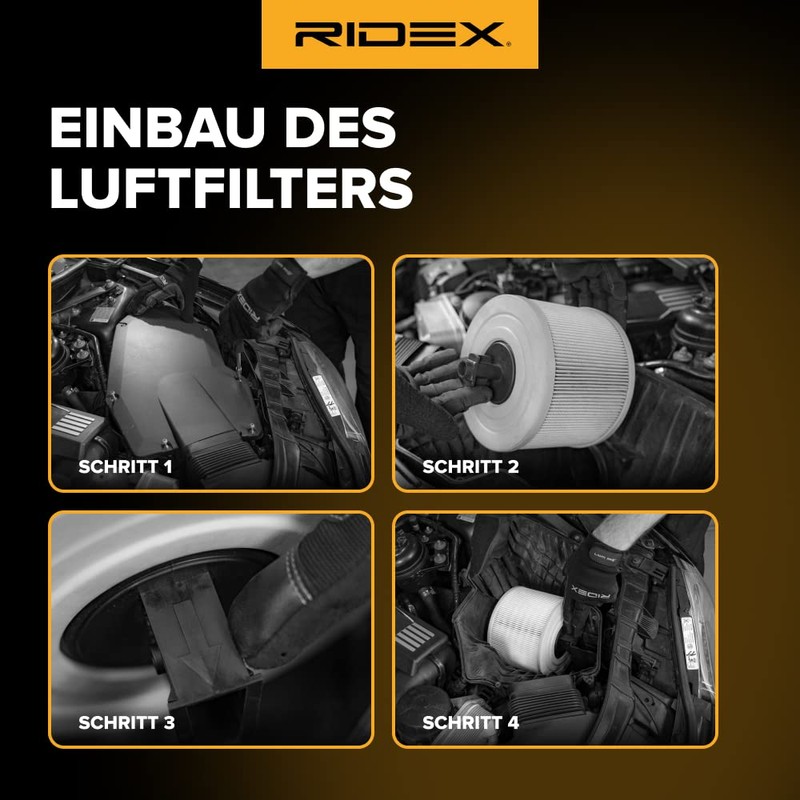 RIDEX 8A0144 Engine Air Filter, Air Filter Insert, Car Filter,
