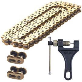 MRELC Gold 520 X-Ring Chain + Chain Breaker,120Links With Connecting Master Link
