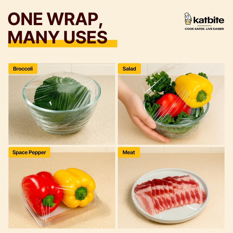 Katbite Plastic Wrap with Slide Cutter, 12 in x 1200