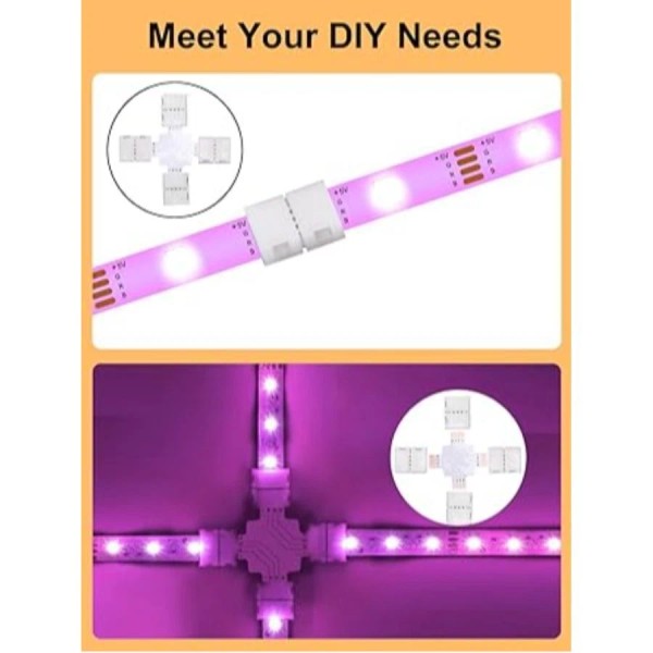 NoBrand 4 Pin LED Light Strip Connectors Set for 8