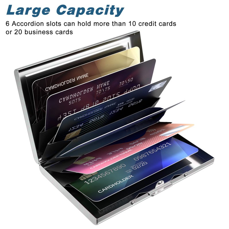 Rimilak Metal Credit Card Holder, Mini Credit Card Wallet RFID