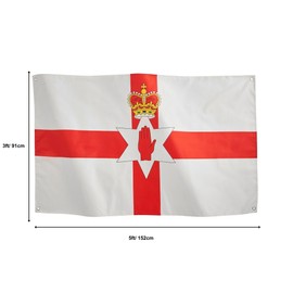 Runesol Northern Ireland National Flag 3x5, 91x152cm, Hand of Ulster Banner, 4 Grommets, Brass Eyelet in Every Corner, Irish Celebrations, Premium Flags, Waterproof, Inside, Outside