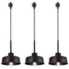 MELUCEE 3 Pack H Type Track Pendant Lighting Black Industrial