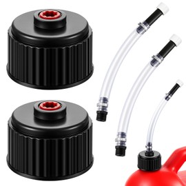 Fabbay 4 Pieces Racing Fuel Jug Cap Racing Fuels Filler Hose 5 Gallon Gas Can Cap with Hose Kits for Gasoline 5 Gallon Container Tank Gas Jug Replacement(Classic Style)