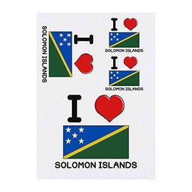4 x 'I Love Solomon Islands' Temporary Tattoos (TO00047547)
