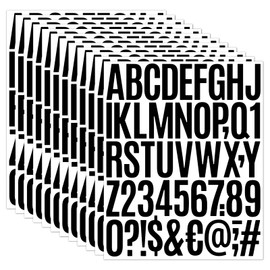 480 calcomanías de vinilo impermeables de 7.62 cm para alfabeto y números, autoadhesivas para buzones de correo, ventanas, puertas, carteles, vehículos y más (negro, 2 pulgadas)