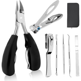 Kit De Herramientas Cortauñas, 7 en 1 Kit de Clippers de uñas para Uñas Encarnadas, Alicates Para UñAs De Pie, Kit de Herramientas para Uñas Encarnadas, Profesional Acero Inoxidable Nail Clipper Trimmer, Manicura Pedicura Set