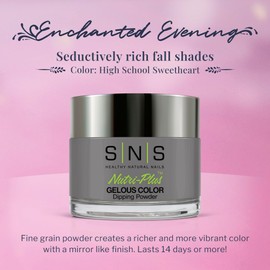 SNS Nail Dip Powder, Gelous Color Dipping Powder - High School Sweetheart (Gray), EE06 - Long-Lasting Acrylic Nail Color & Polish Lasts 14 Days - Low-Odor & No UV Lamp - 1.5 Oz