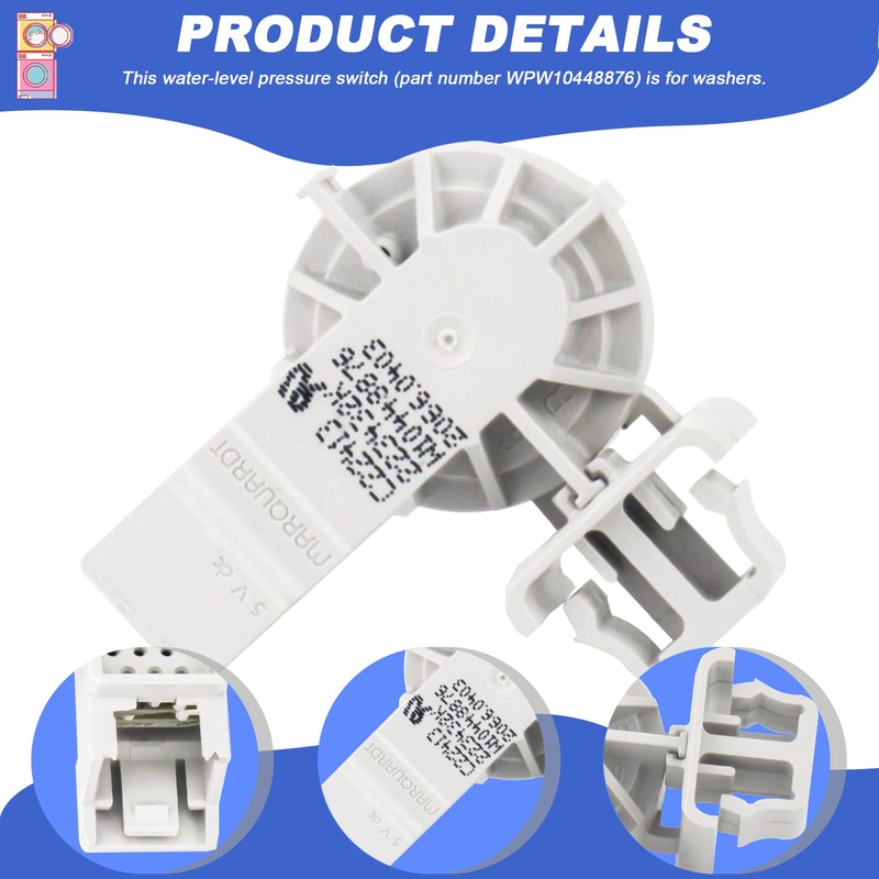 𝟮𝟬𝟮𝟱 𝙐𝙥𝙜𝙧𝙖𝙙𝙚𝙙 WPW10448876 Washer Water-Level Pressure Switch(0EM) by Puxyblue -
