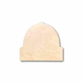 Unfinished Wood Beanie Hat Silhouette - Craft- up to 24" DIY 6" / 1/2"