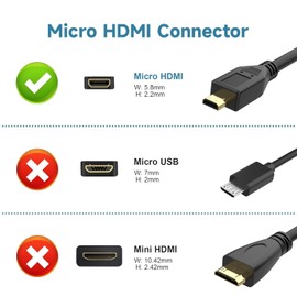 Toxaoii Micro-HDMI-auf-HDMI-Kabel, kompatibel mit Panasonic Lumix FZ1000 II FZ2000 FZ300 GX9 GX80 GX8 LX100 LX15 TZ100 TZ90 TZ95 TZ80 TZ70 G90 DC-FZ82 HC-V777 HC-VXF1
