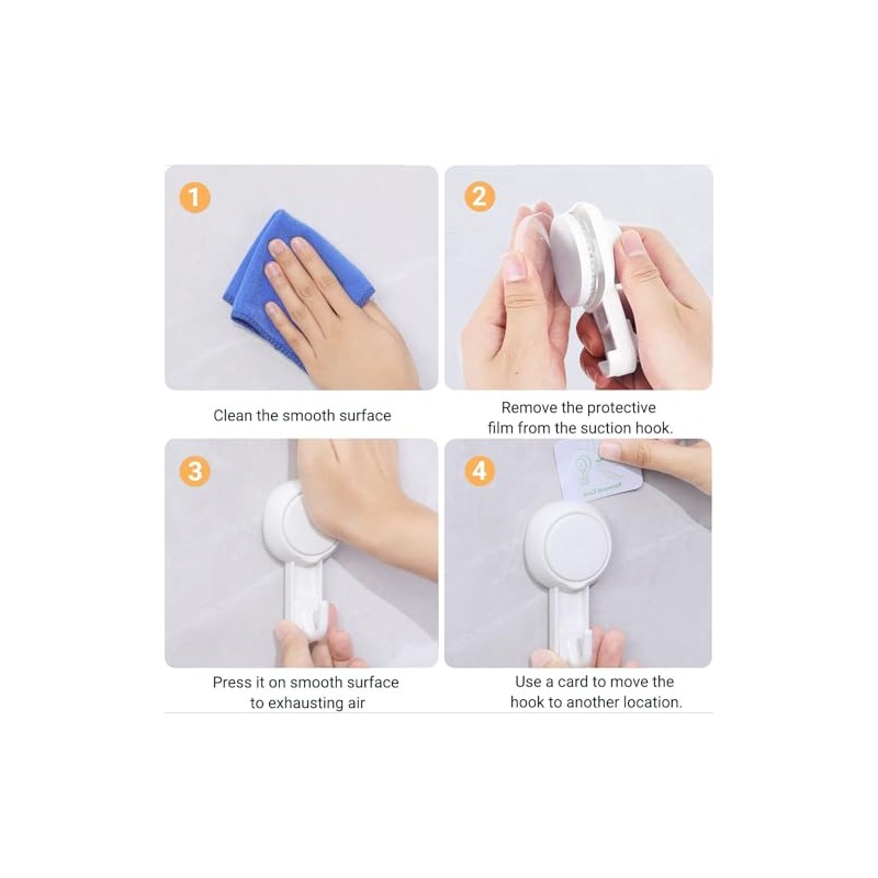 Marchpower Heavy Duty Suction Cup Hooks - 4 Pack