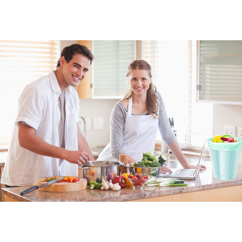 Small Garbage Bag, 4-6 Gallon Biodegradable Strong Durable Disposable Kitchen