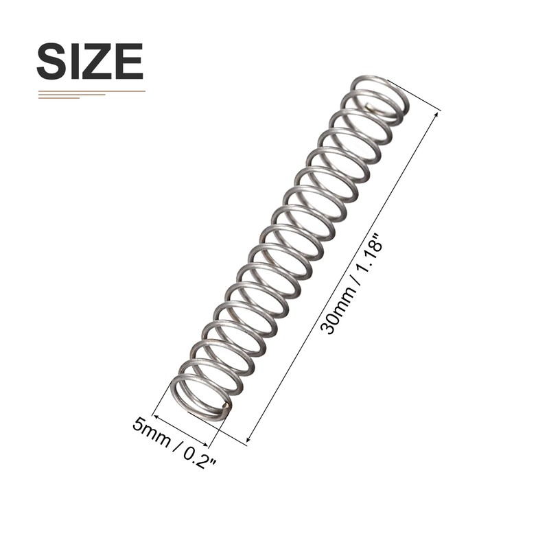 DTGN 0.5x5x30mm(DxODxL) Compression Spring - 10Pack - Good for Machinery
