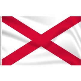 Lixure Saint Patrick's Red Saltire Flag, 180 x 300 cm Ireland St Patricks Flag, 6 x 10 FT Irish St. Patrick's Day Polyester Banner for Outdoor, Vivid Color, Fade Proof, Durable, with 2 Brass Grommets