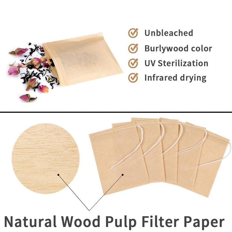 100 PcsTea Filter Bags, Tea Bags for Loose Leaf Tea